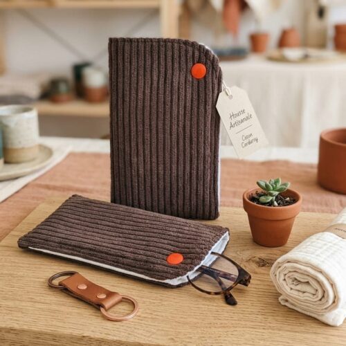 Étui à lunettes - Velours marron Étui à lunettes -Velours marron