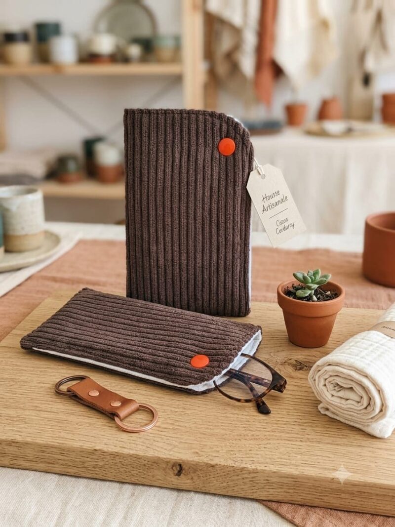 Étui à lunettes - Velours marron Étui à lunettes -Velours marron